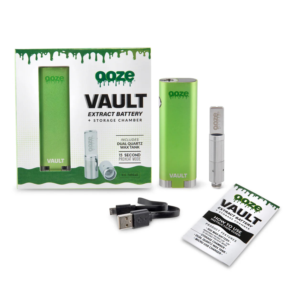 Ooze Vault 450mAh Extract Wax Vaporizer- Green*