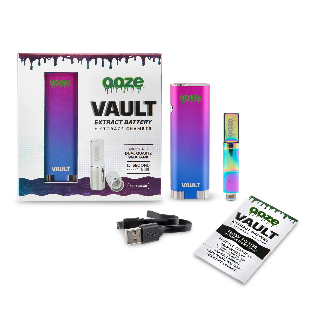 Ooze Vault 450mAh Extract Wax Vaporizer- Rainbow*