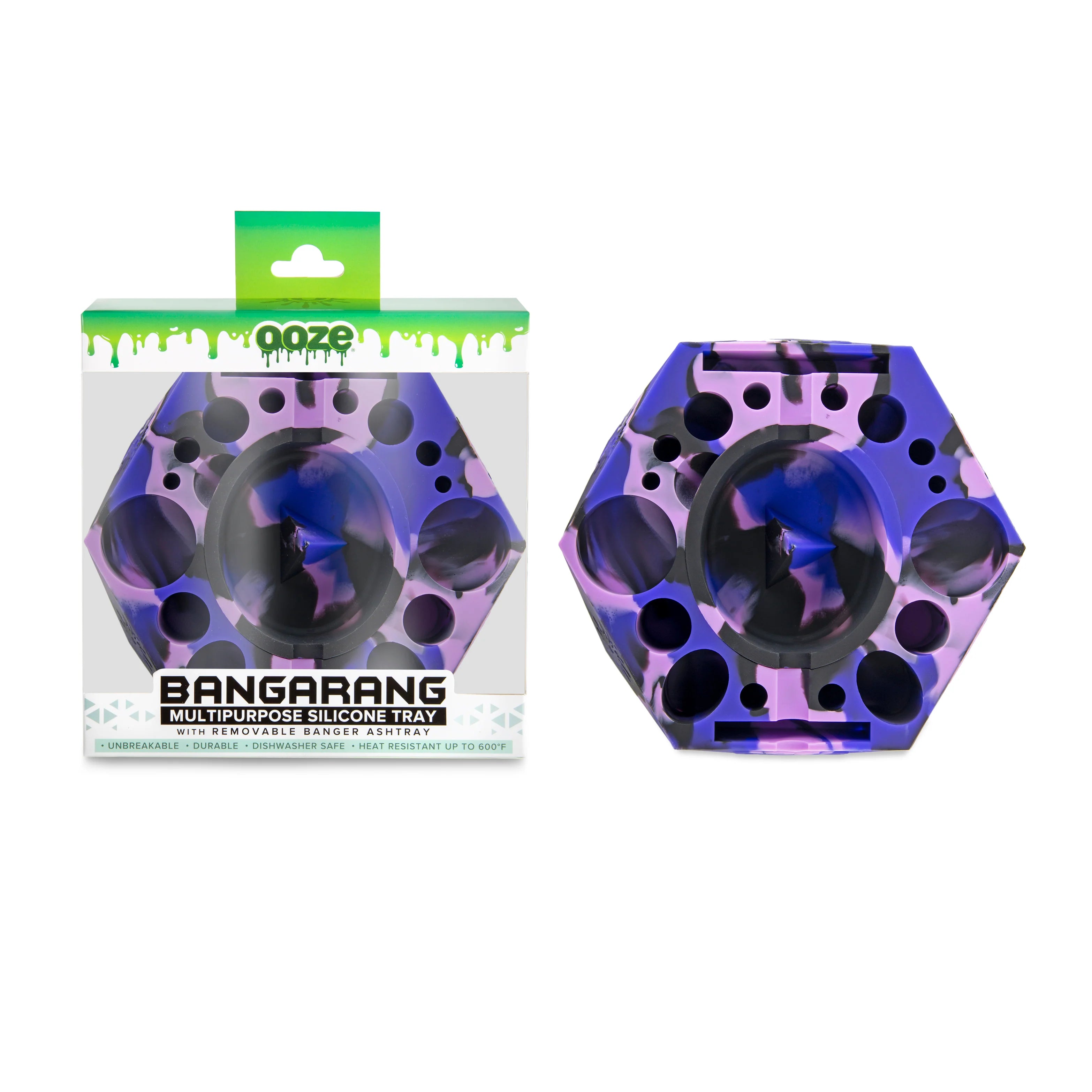 Ooze Bangarang 5" Silicone Ashtray Dab Station-Mystic Ink*