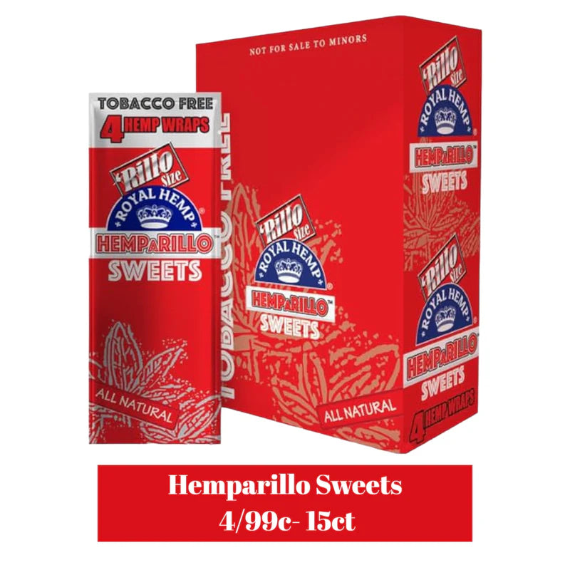 Royal Blunts Hemparillo Hemp Wraps 4/pk 15ct/bx - Sweets