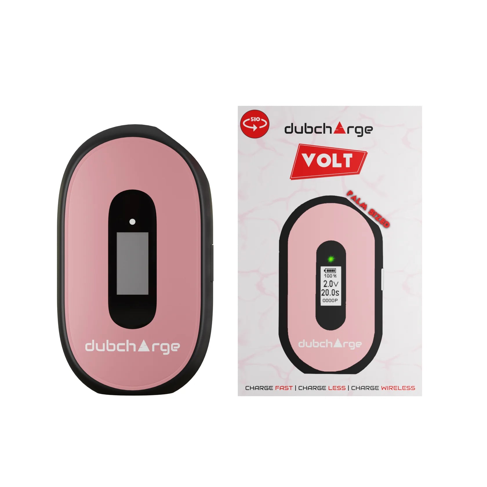 DubCharge Volt Wireless Charging 650mAh Cart Battery - Pink