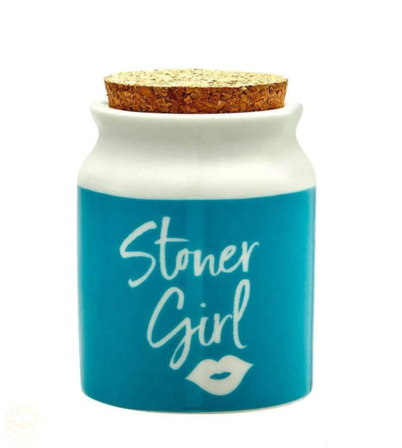 Fashioncraft 1oz Ceramic Stash Jar-Stoner Girl Blue