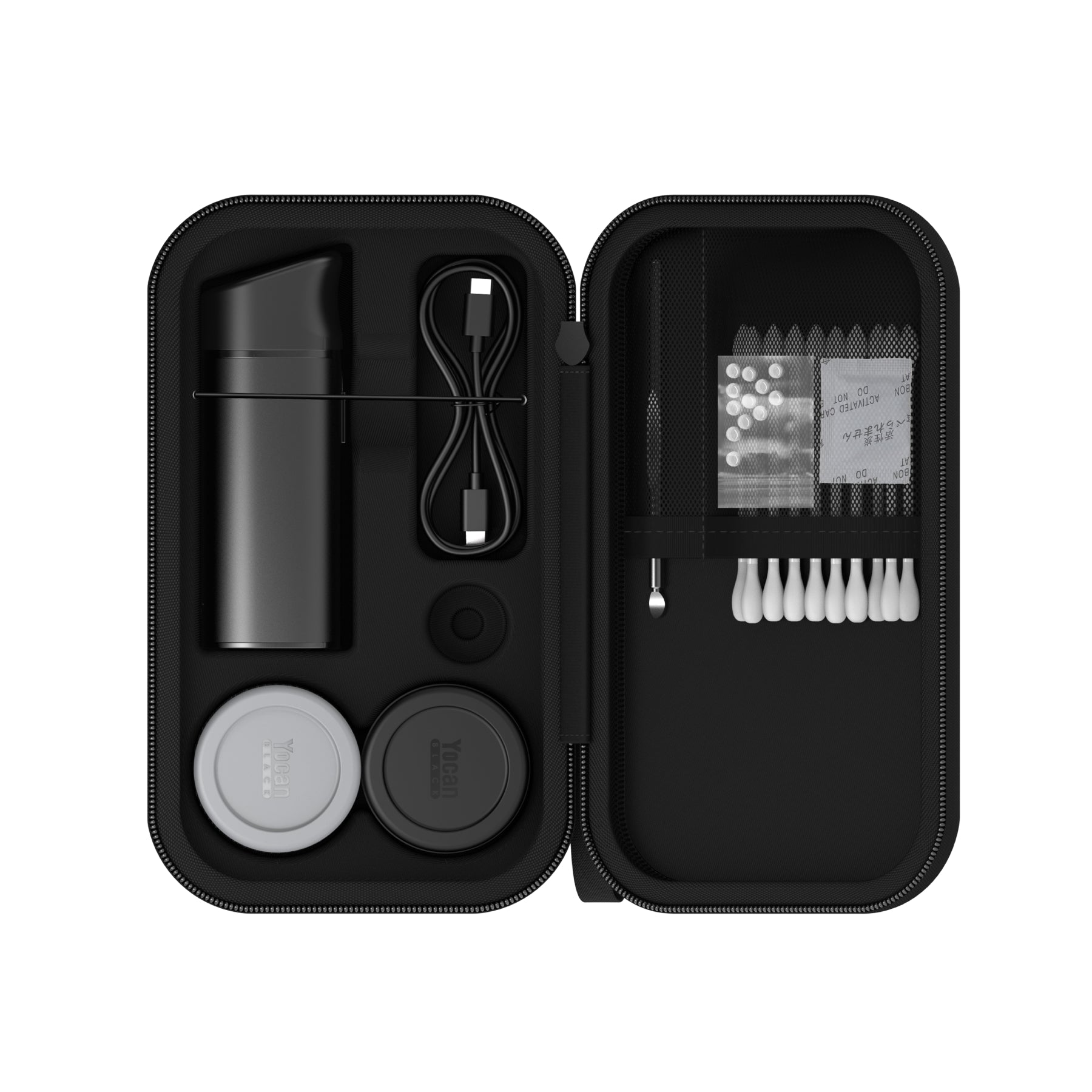 Yocan Black Pocket Full Travel Kit Interior View 1