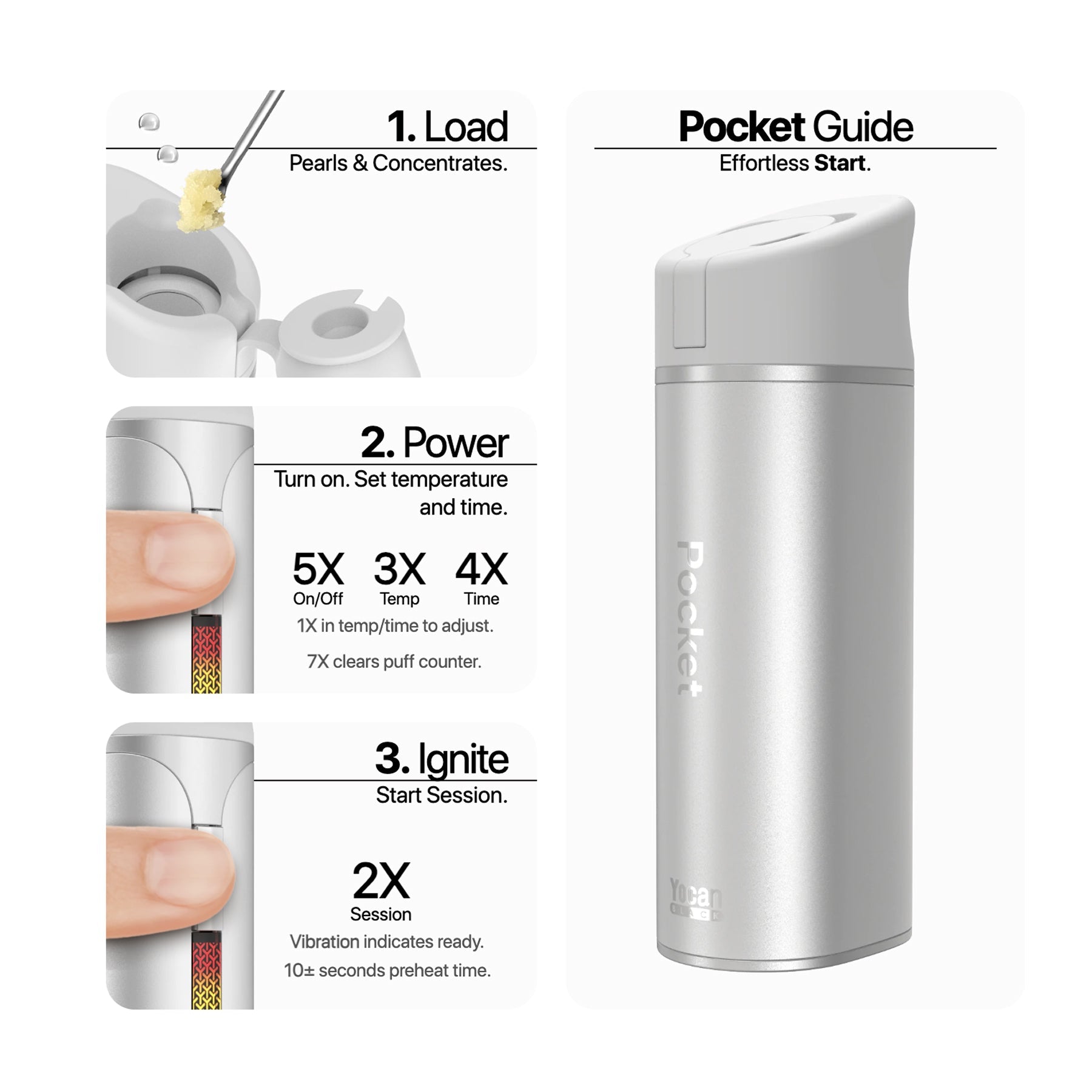 Yocan Black Pocket Vaporizer Features - Glass Pearls