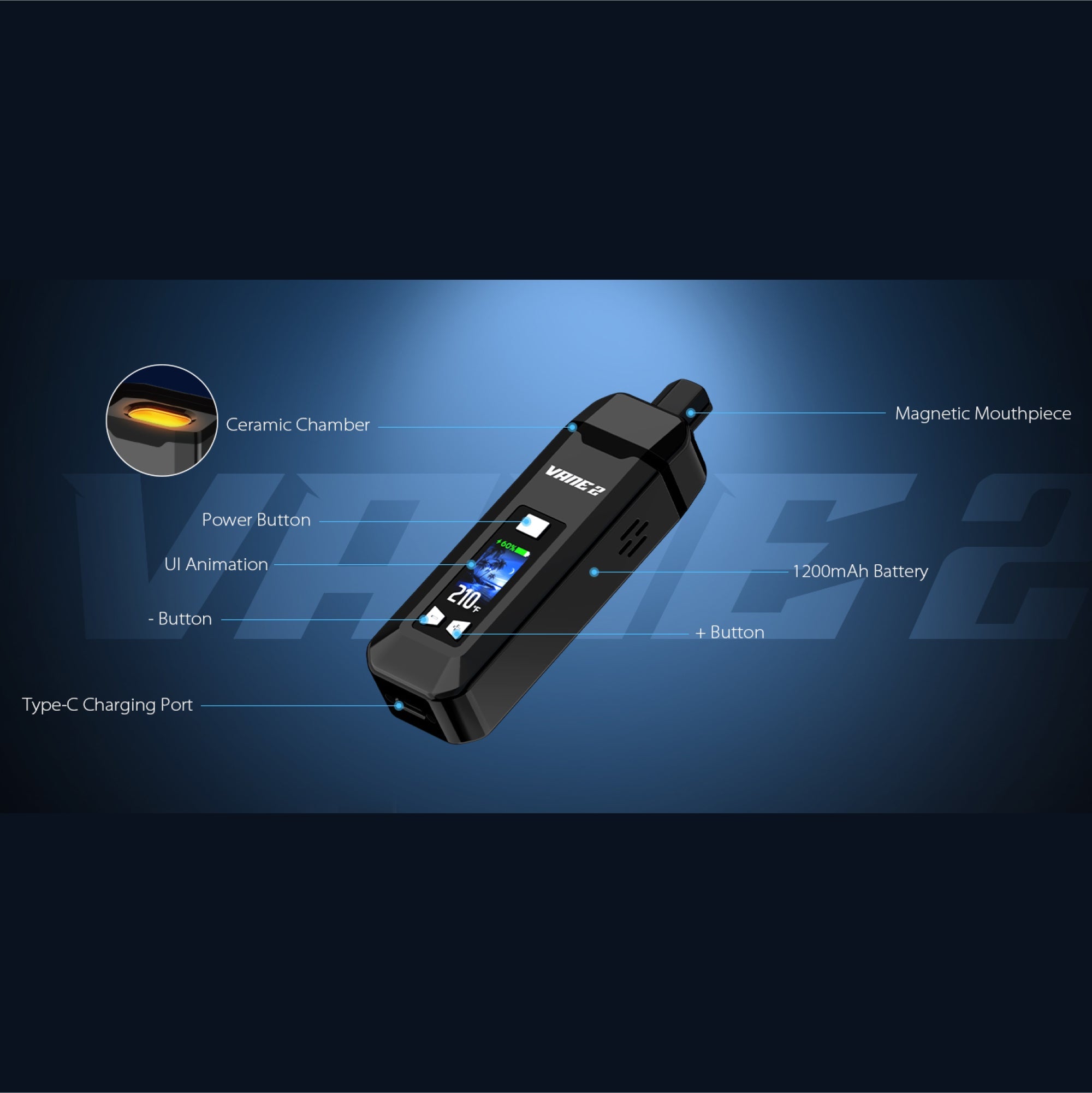 Yocan Vane 2 Features - LCD Display