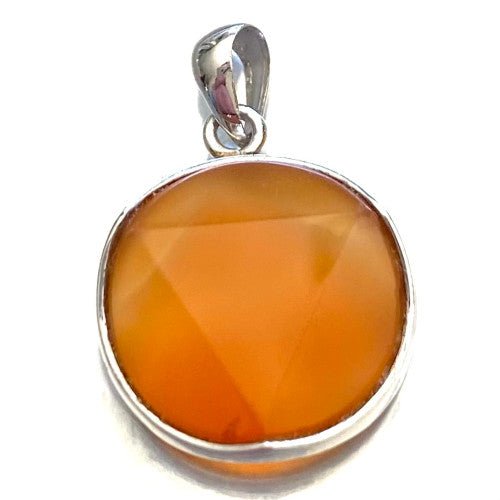 A Carnelian Faceted Star of David Cut Pendant 15mm with 925 Sterling Silver 1 Count - TPCSUPPLYCO