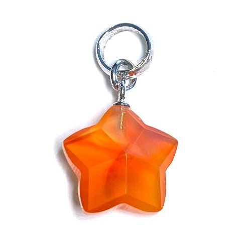 A+ Carnelian Star Pendant 12mm with 925 Sterling Silver 1 Count - TPCSUPPLYCO