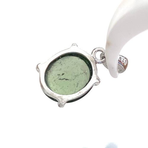 AA Genuine Moldavite Pendant Claw Oval 925 Sterling Silver 12mmx16mm 1 Piece Assorted - TPCSUPPLYCO