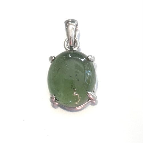 AA Genuine Moldavite Pendant Claw Oval 925 Sterling Silver 12mmx16mm 1 Piece Assorted - TPCSUPPLYCO