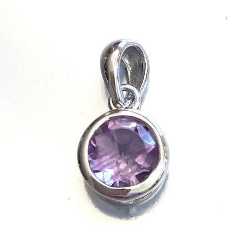 AAA Amethyst Round Pendant 10x12mm with Sterling Silver 1 Count Assorted - TPCSUPPLYCO