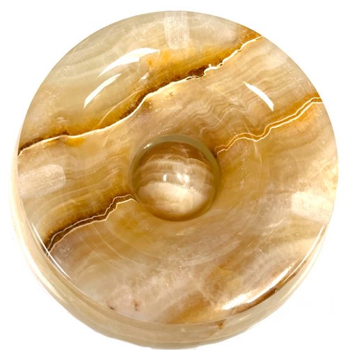 Banded Onyx Ashtray with Wind Cover Hand Made in Turkey 5.5" 1 Count Assorted - TPCSUPPLYCO