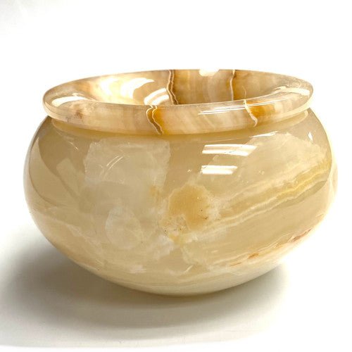 Banded Onyx Ashtray with Wind Cover Hand Made in Turkey 5.5" 1 Count Assorted - TPCSUPPLYCO