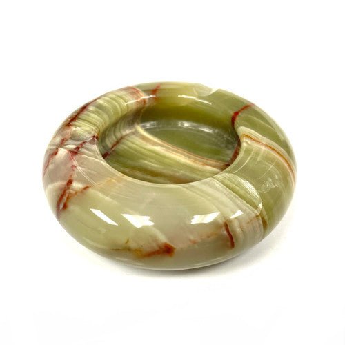 Banded Onyx Round Ashtray Hand Made in Turkey 5" 1 Count - TPCSUPPLYCO