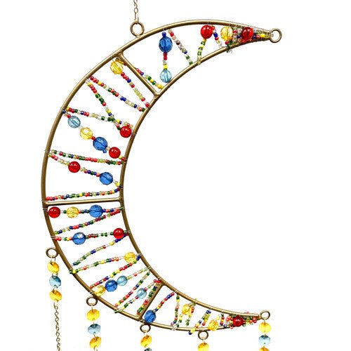 Beaded Crescent Moon Wind Chime IN210135 - TPCSUPPLYCO