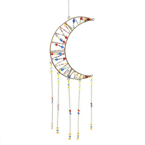 Beaded Crescent Moon Wind Chime IN210135 - TPCSUPPLYCO