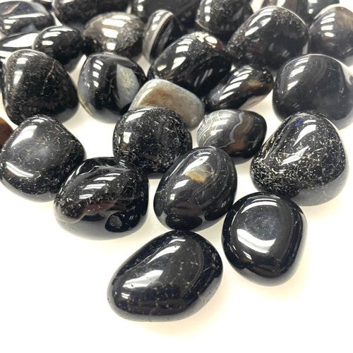 Black Onyx Tumbled by the Pound 1" - 2" Pieces - TPCSUPPLYCO