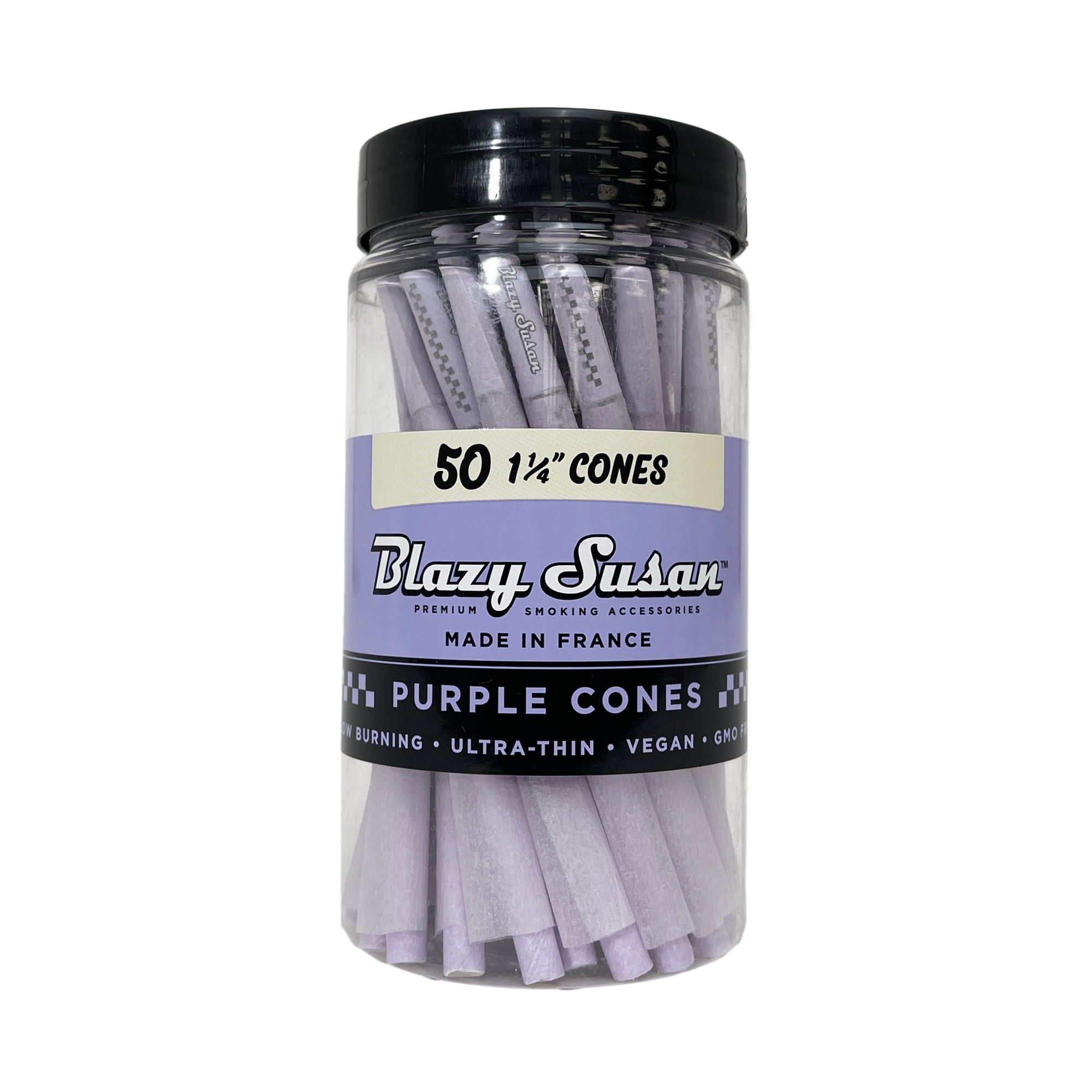 Blazy Susan 1 1/4'' Pre - Rolled Cones 50CT/JR - Purple - TPCSUPPLYCO