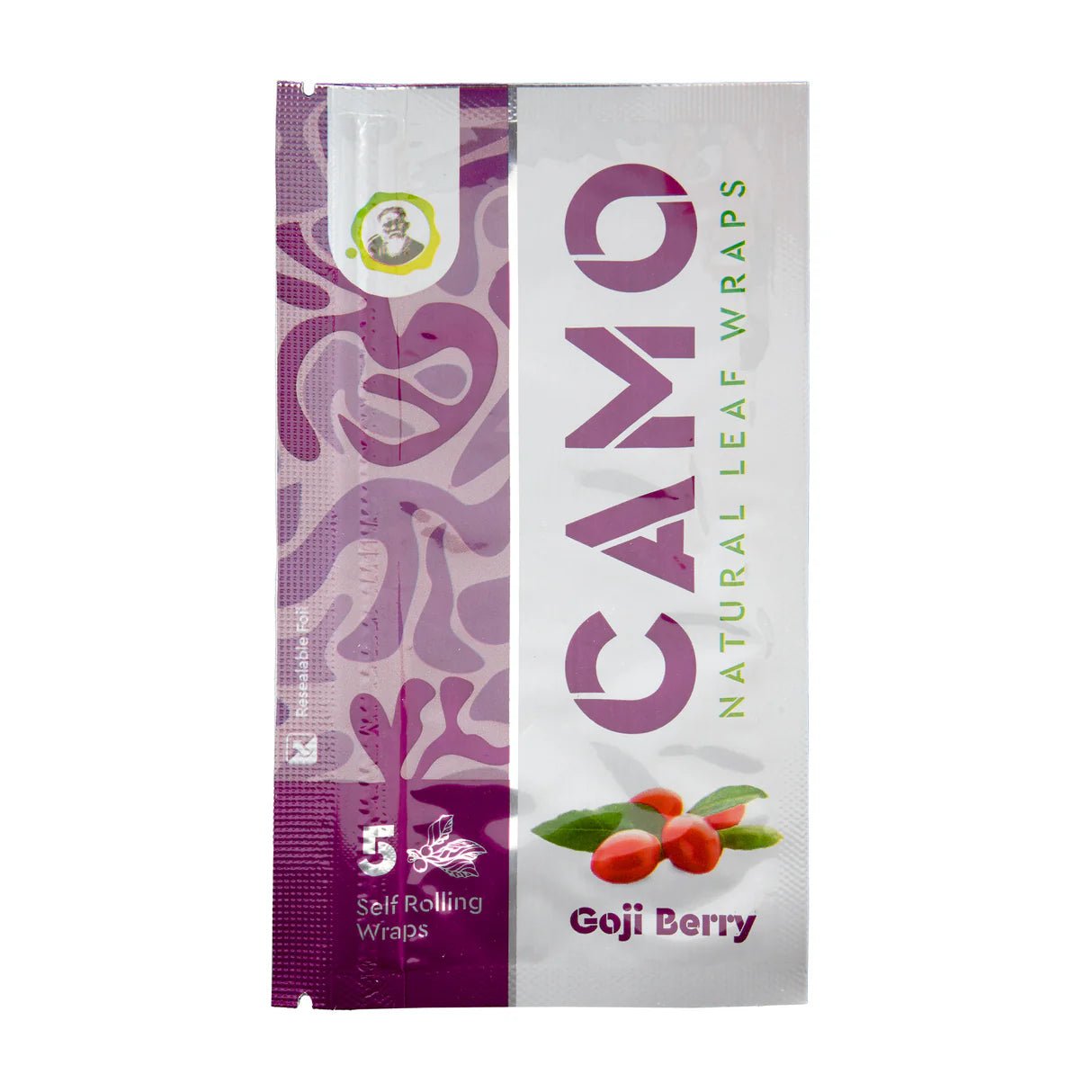 Camo Natural Leaf Wraps Self - Rolling 5PK/25CT - Goji Berry - TPCSUPPLYCO