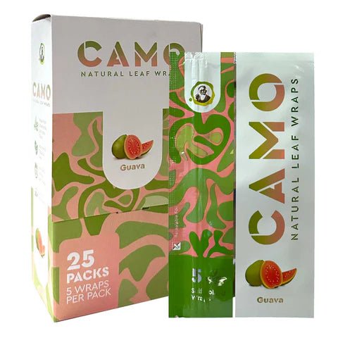 Camo Natural Leaf Wraps Self - Rolling 5PK/25CT - Guava - TPCSUPPLYCO