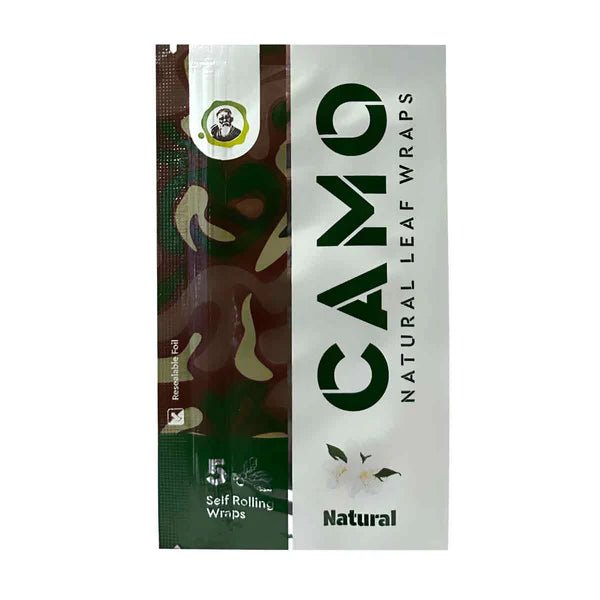 Camo Natural Leaf Wraps Self - Rolling 5PK/25CT - Natural - TPCSUPPLYCO