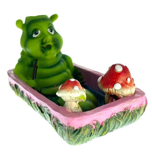 Caterpillar Mushroom Bath Backflow Incense Burner 6" Long - TPCSUPPLYCO