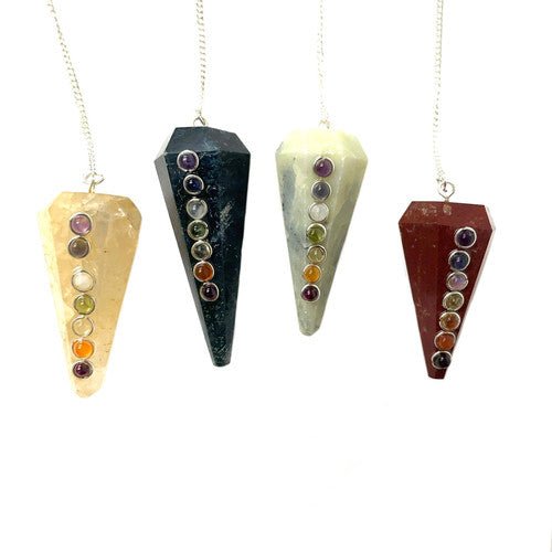 Chakra Cone Pendulum Assorted Minerals 1 Count - TPCSUPPLYCO