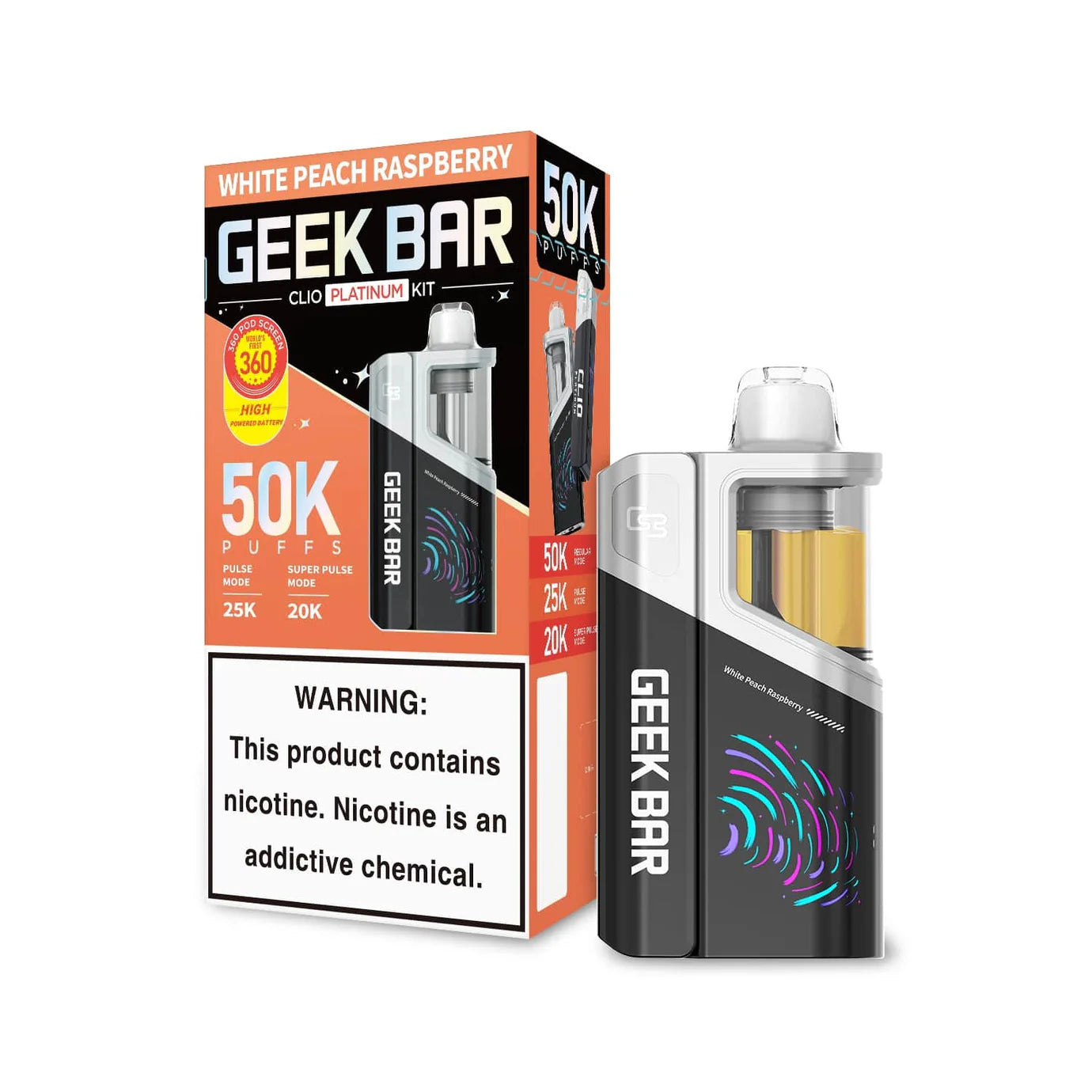 Geek Bar Clio Platinum 50k Puffs Full Kits and Pods