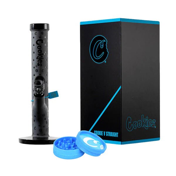 Cookies 14'' V Straight Waterpipe - Black Logo - TPCSUPPLYCO