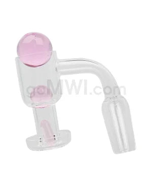 Quartz: 2mm Flat Top Terp Slurper Male Banger 14mm -Pink