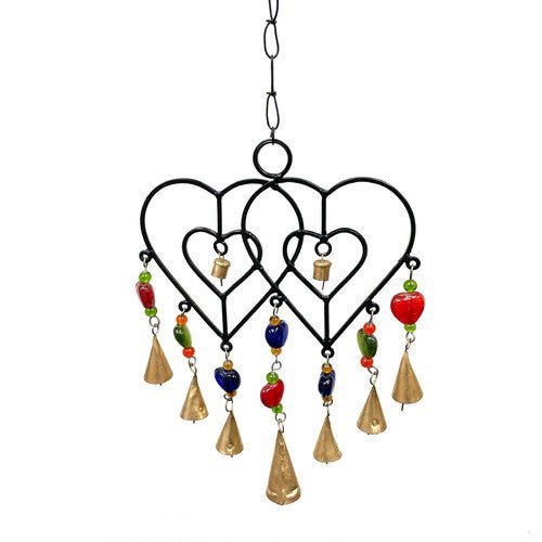 Double Heart Wind Chime IN12059 - TPCSUPPLYCO