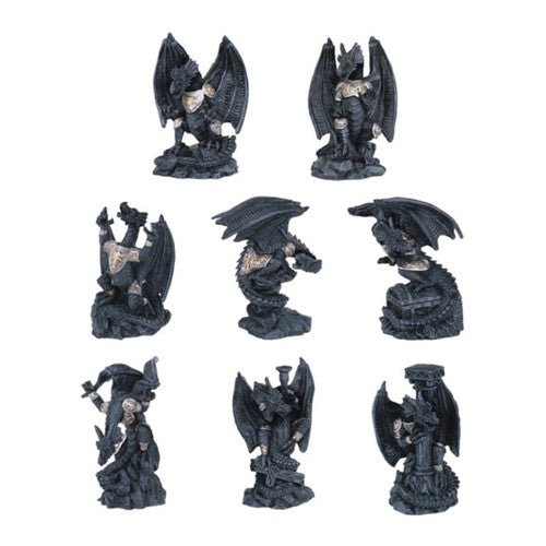 Dragon Set of Eight, Black 3"H GS71245 - TPCSUPPLYCO