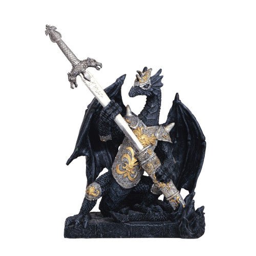 Dragon With Sword, Black 6 1/2"H GS71254 - TPCSUPPLYCO