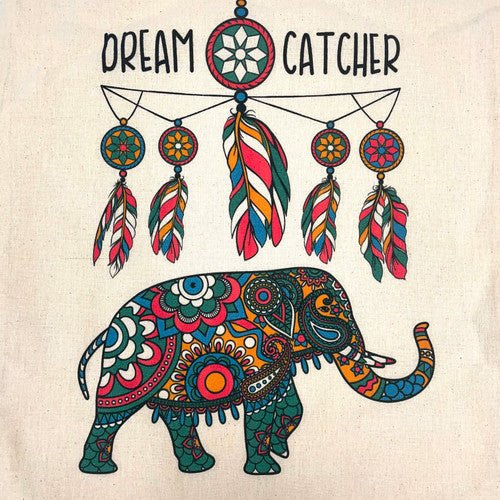 Dream Catcher Elephant Cotton Tote Bag 13"x 15" - TPCSUPPLYCO