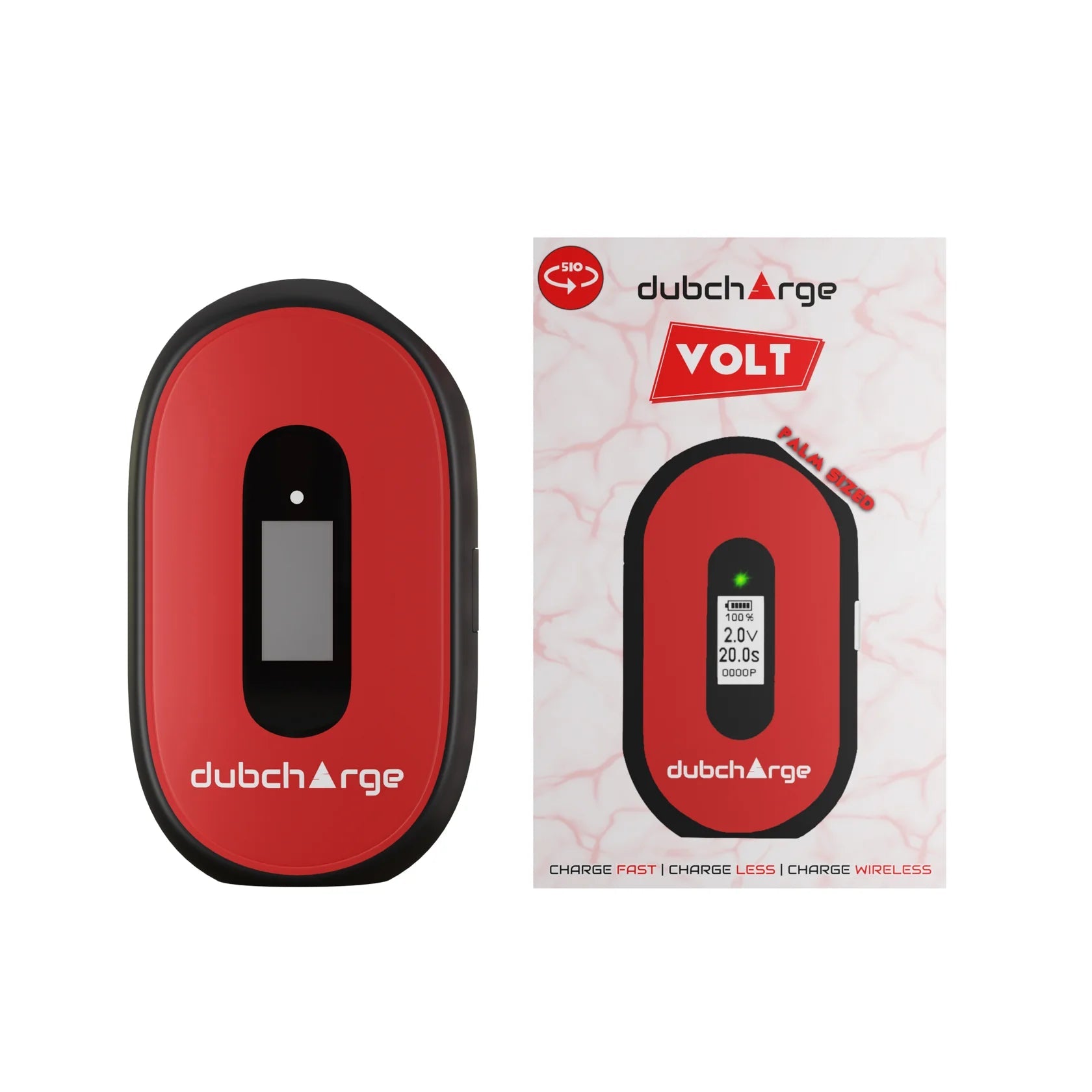 DubCharge Volt Wireless Charging 650mAh Cart Battery - Red - TPCSUPPLYCO