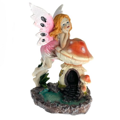 Fairy on Mushroom Incense Holder Backflow Burner - TPCSUPPLYCO