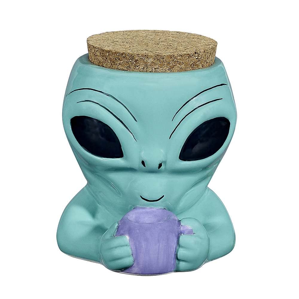 Fashioncraft 1oz Ceramic Stash Jar - Alien - TPCSUPPLYCO