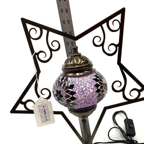 Five Pointed Star Plasma Cut Mosaic Table Lamp STAR5 - MB2 - TPCSUPPLYCO