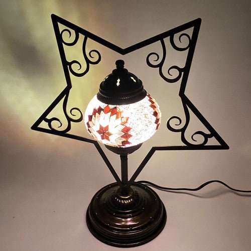 Five Pointed Star Plasma Cut Mosaic Table Lamp STAR5 - MB2 - TPCSUPPLYCO