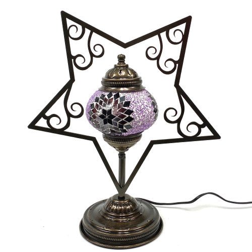 Five Pointed Star Plasma Cut Mosaic Table Lamp STAR5 - MB2 - TPCSUPPLYCO