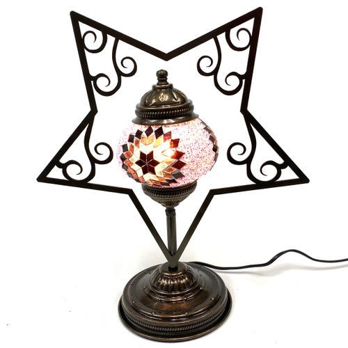 Five Pointed Star Plasma Cut Mosaic Table Lamp STAR5 - MB2 - TPCSUPPLYCO