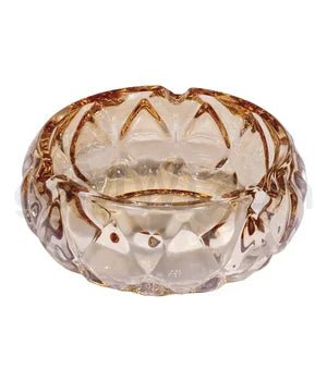 Fujima 4.3" Round Glass Ashtray - Amber Raindrop - TPCSUPPLYCO