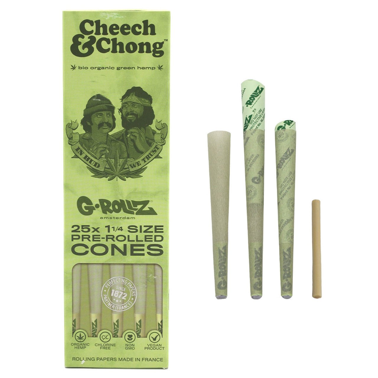 G - Rollz Organic Green Hemp King Size Cones 3PK 24CT/BX - TPCSUPPLYCO