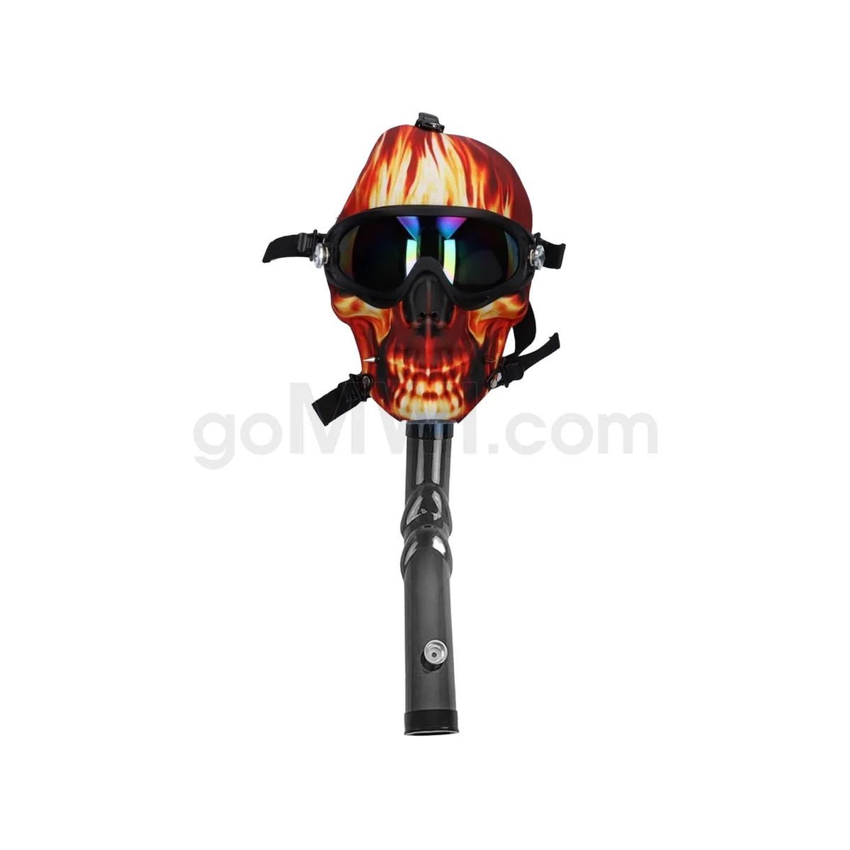 Gas Mask Silicone Skull w/ Open End Steamroller - Fire - TPCSUPPLYCO