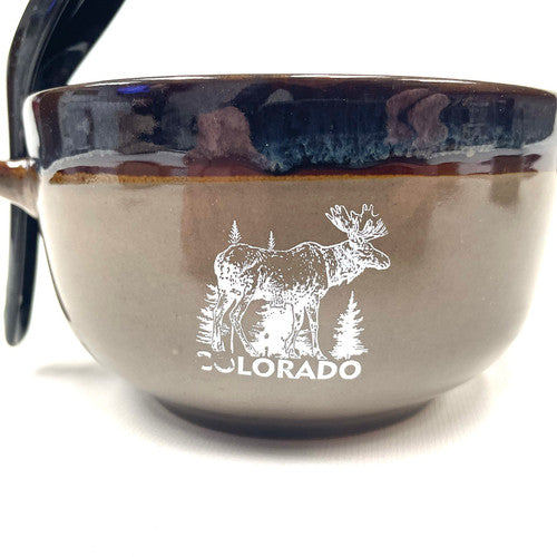 Colorado Glazed Bowl and Spoon 1 Set Assorted