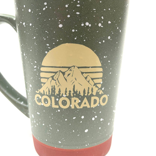 Snowy Colorado Olive Green Mug 16oz