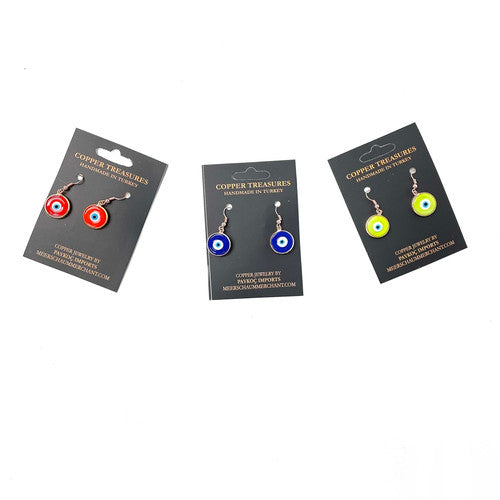 Rose Gold Evil Eye Earrings 1 Count Assorted Color Eye