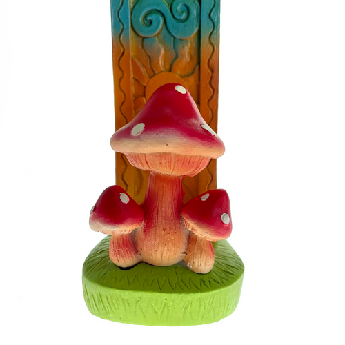 9.5" Upright Mushroom Incense Burner