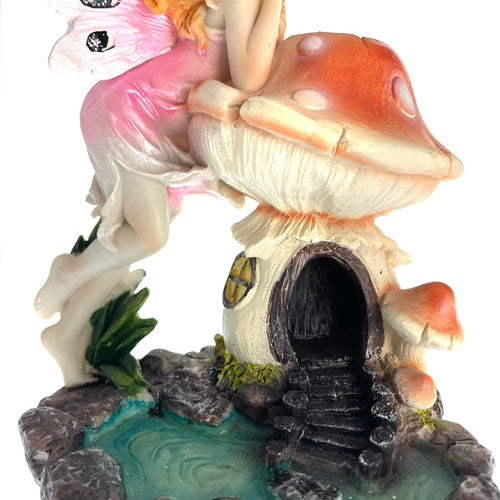 Fairy on Mushroom Incense Holder Backflow Burner