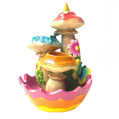 6.5" Flowering Mushroom Backflow Incense Burner