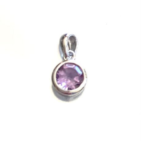 AAA Amethyst Round Pendant 10x12mm with Sterling Silver 1 Count Assorted